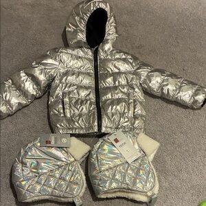 Primary Brand Puffer Jacket & Hat Set